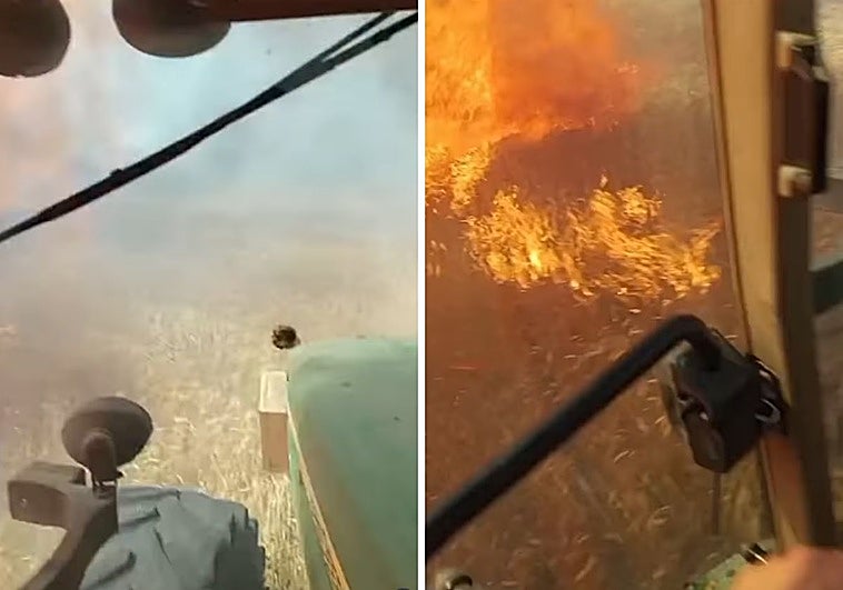 La desesperación de un tractorista rodeado por las llamas en Toledo: «Nos come»