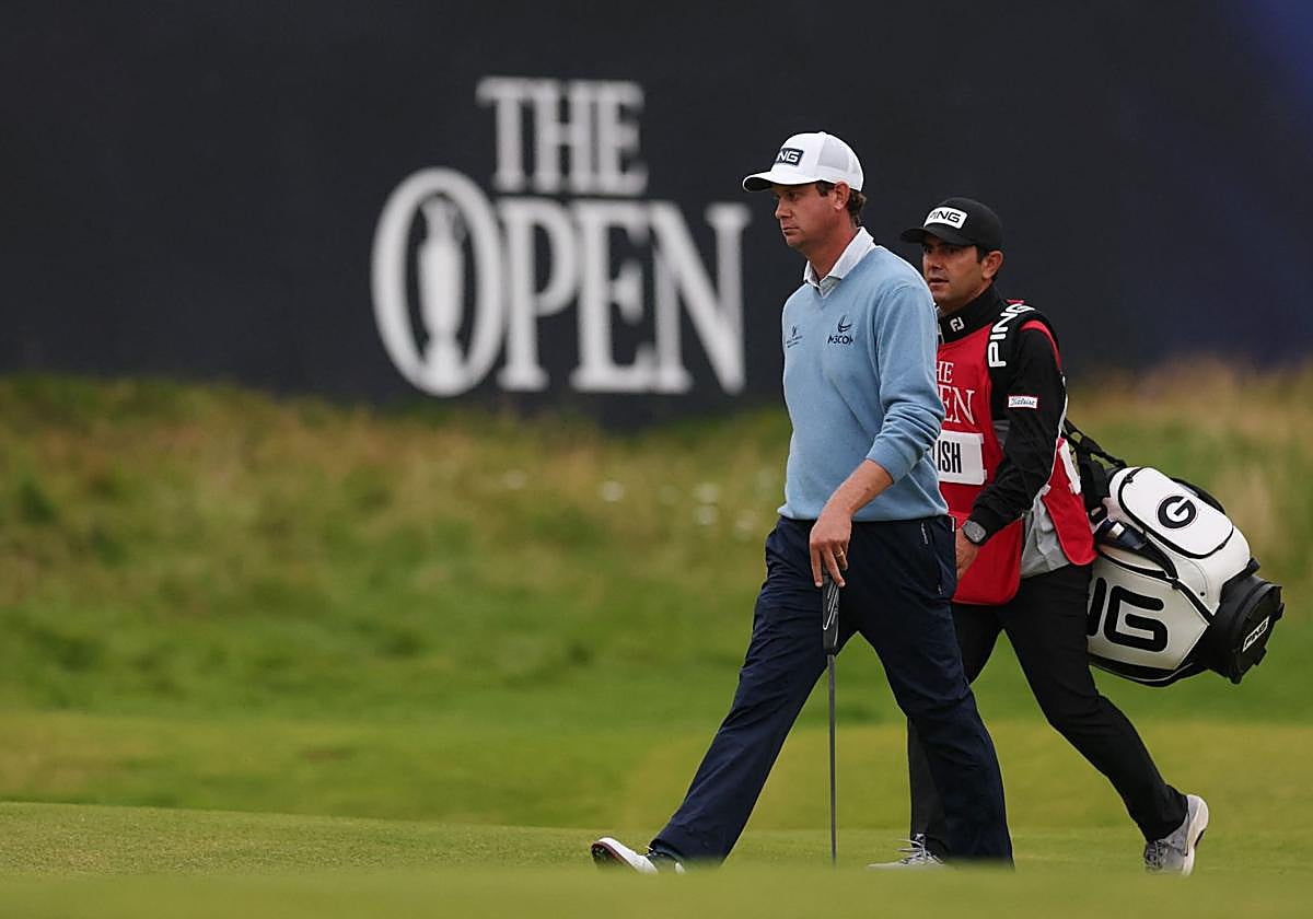 Ramón Bescansa, junto a Harris English en este Open Británico.