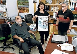La presidenta, PIlar Alcorta, junto a José Luis Saeta y, el tesorero, Jesús María Rojo.