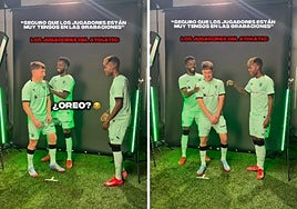 La broma de los hermanos Williams a Jauregizar durante la sesión fotográfica de las nuevas camisetas del Athletic