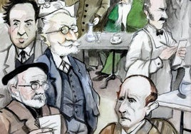 Los autores en un retrato de la Generación del 98.