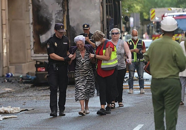 Explosión de una tubería de gas en Zamora capital este viernes.