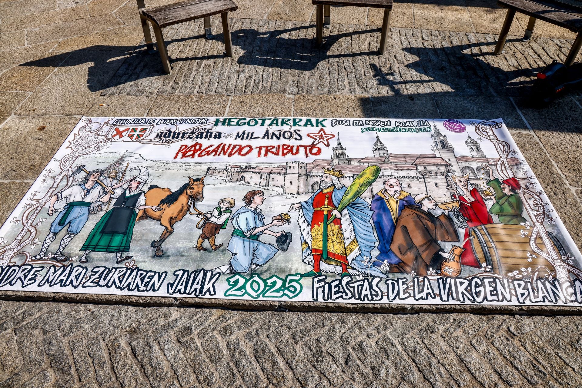 Las pancartas de la Comisión de Blusas y Neskas, en imágenes