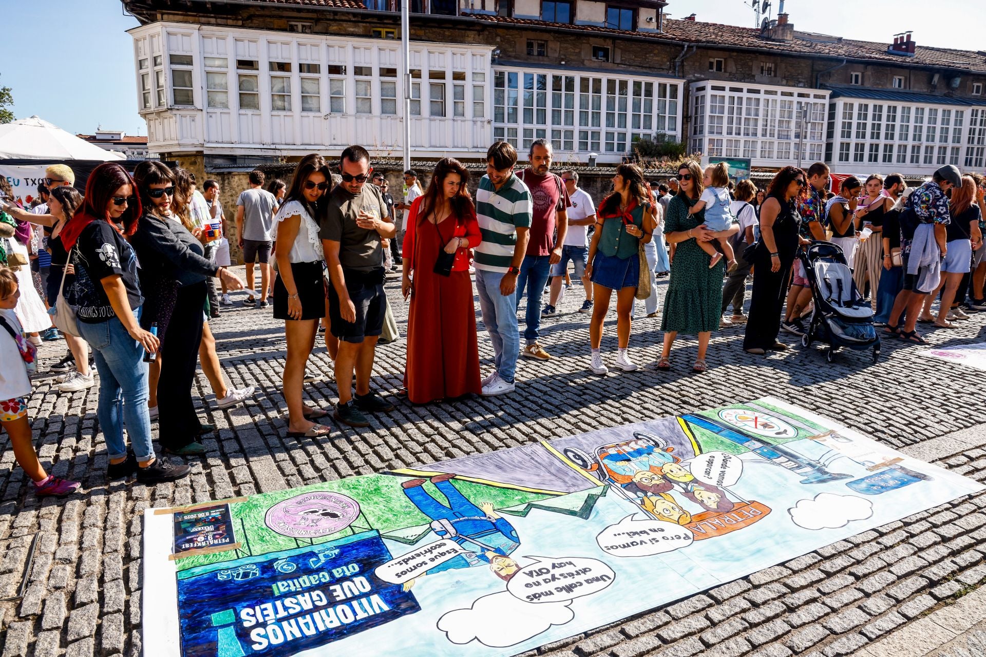 Las pancartas de la Comisión de Blusas y Neskas, en imágenes