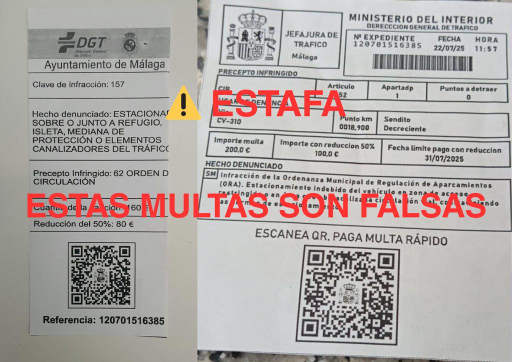 La DGT alerta de esta nueva estafa: envían multas de tráfico falsas con un QR a una página fraudulenta