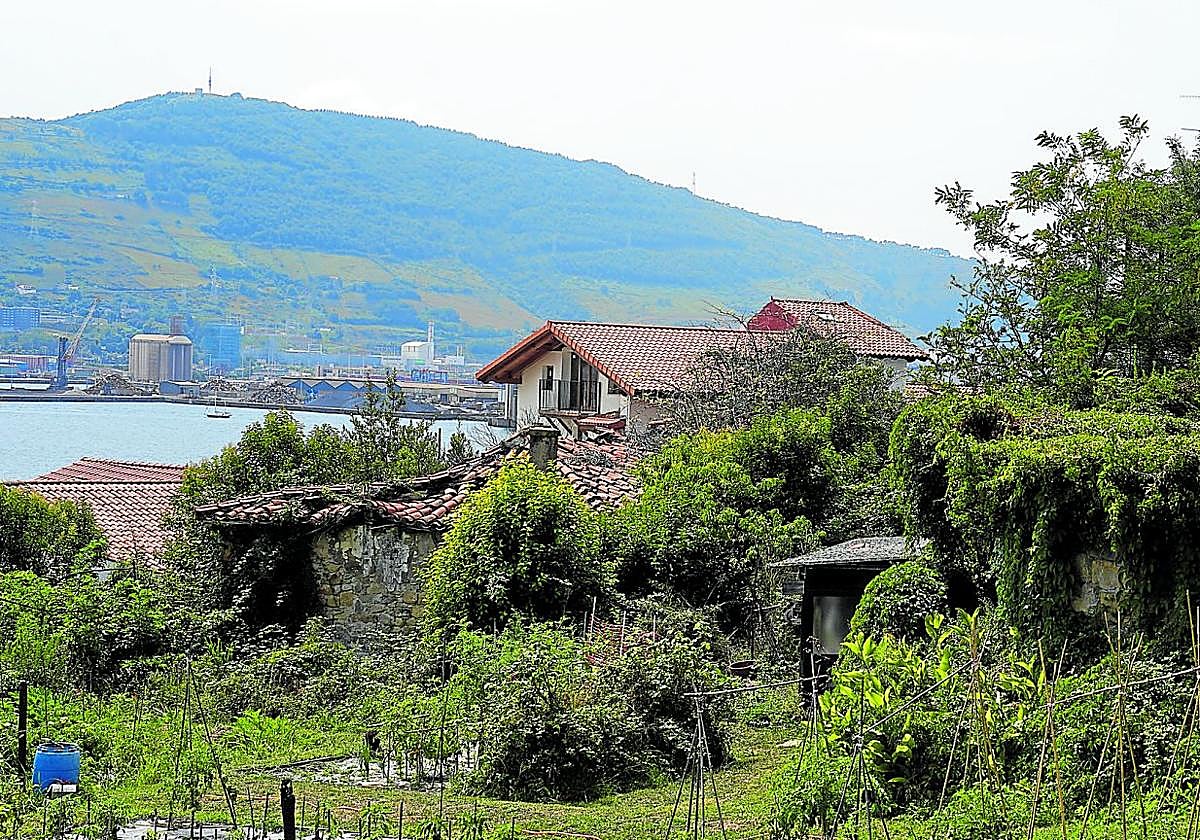 Casas en ruinas en la calle San Nicolás del Puerto Viejo que, según el nuevo Plan General de Getxo, podrían ser derribadas pese a la protección del entorno.