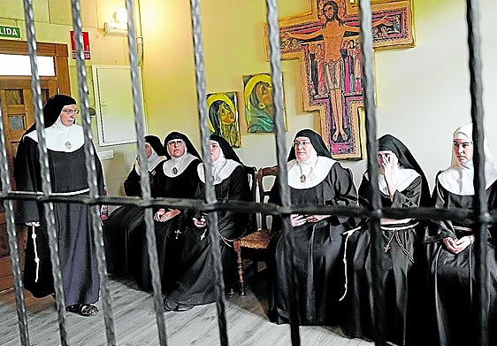 La comunidad cismática, en su última rueda de prensa en Belorado.