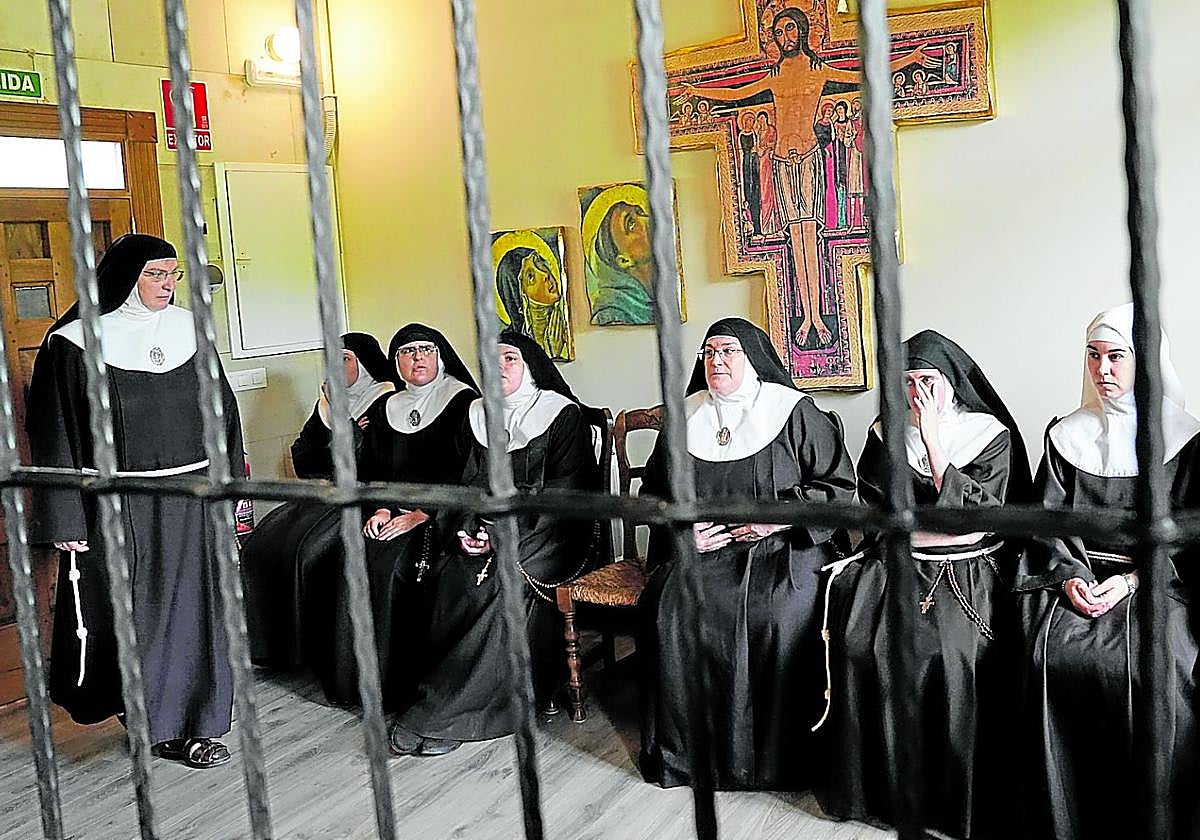 La comunidad cismática, en su última rueda de prensa en Belorado.