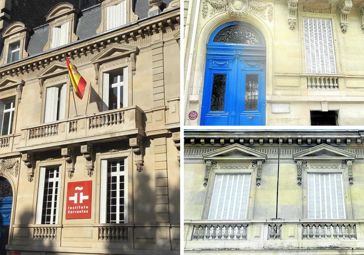 La imagen anterior con la bandera y el logo del Instituto Cervantes, y la situación actual.