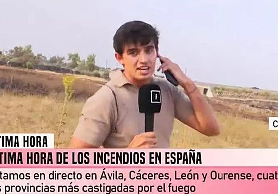 Persigue y amenaza con un bate a un reportero de Telecinco que informaba de los incendios en Cáceres
