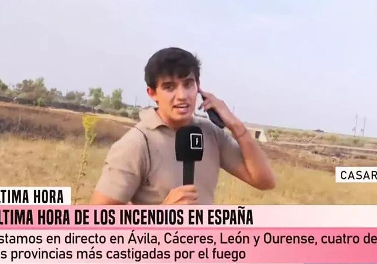 Persigue y amenaza con un bate a un reportero de Telecinco que informaba de los incendios en Cáceres