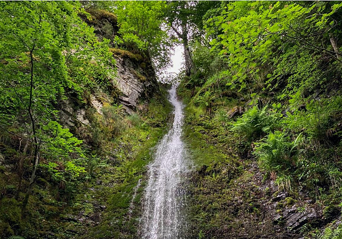 Imagen de una de las caidas de agua en la Senda de las Cascadas.