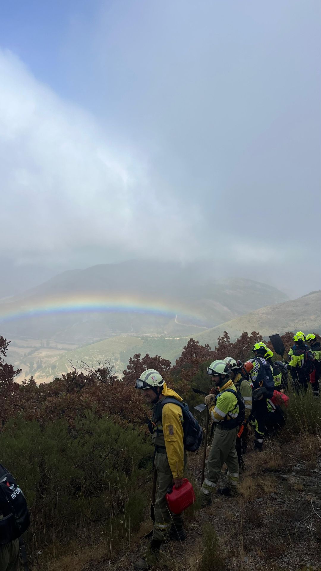 Ayuda de los equipos de bomberos y otros profesionales de Bizkaia en los incendios de León