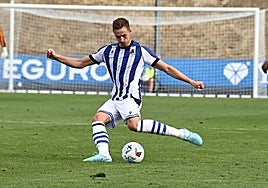 Pacheco, durante el amistoso con la Real Sociedad ante el Pau