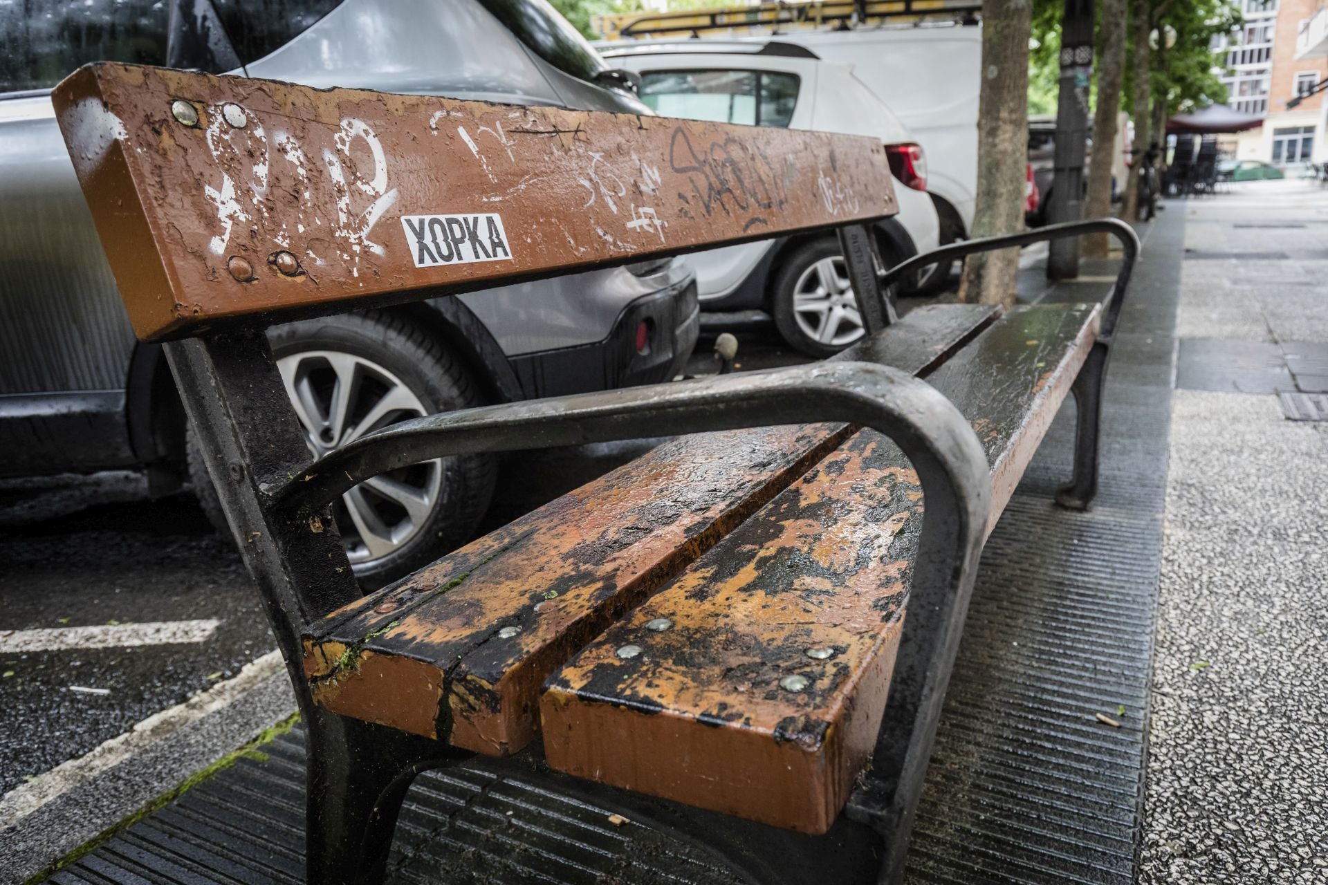 El mal estado de los bancos de Vitoria