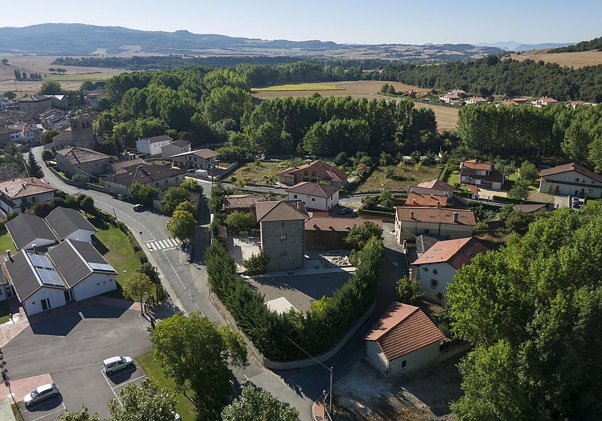 Vista aérea de la localidad alavesa de Espejo.