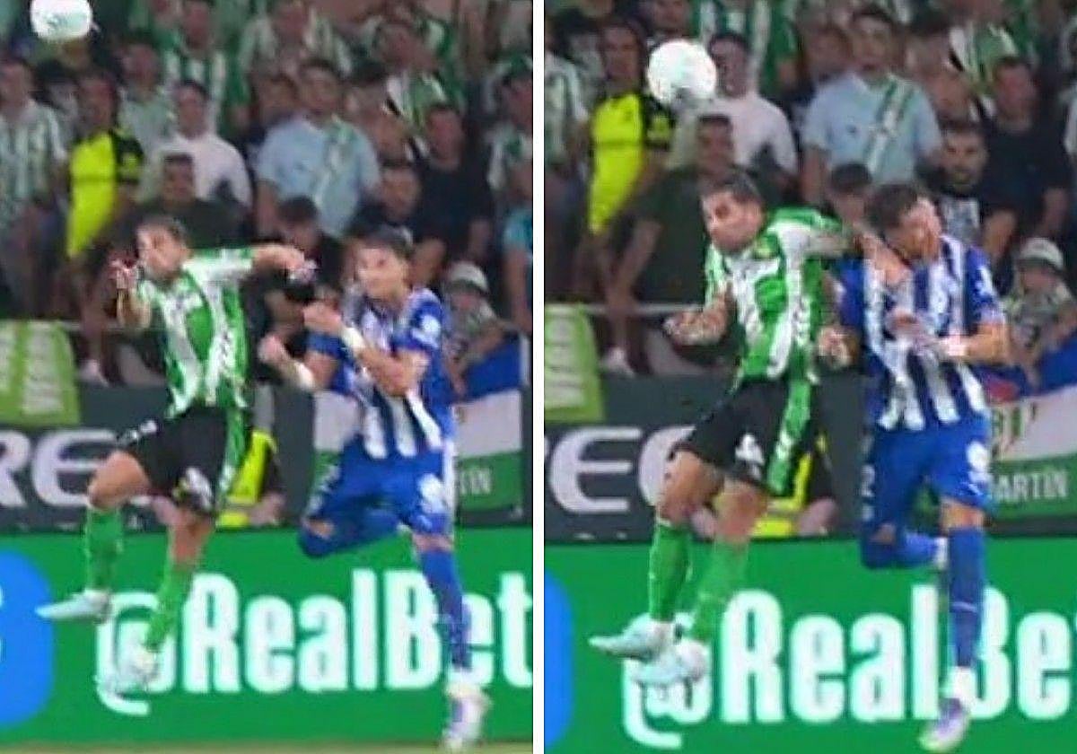 El codazo de Ricardo Rodríguez a Garcés.