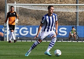 Jon Pacheco, con la Real Sociedad.