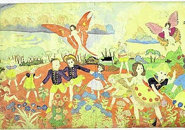 'En Jennie Richee: escapar del campo de prisioneros matando o hiriendo a los guardias', de Henry Darger (1950-1960).
