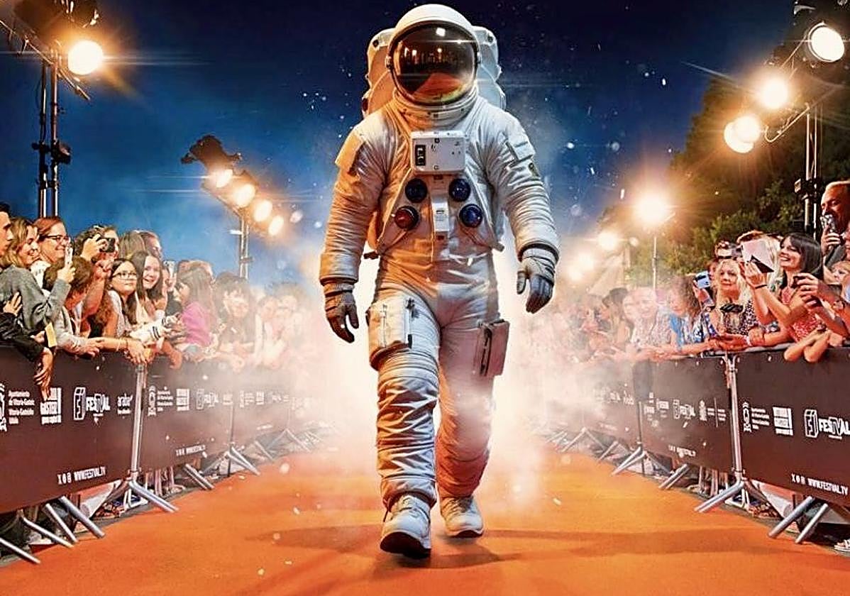 El cartel, creación del diseñador Juanjo Contreras, rinde homenaje a la característica alfombra naranja del certamen.