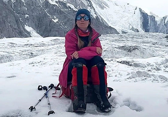 Natalia Nagovitsyna, en una de sus ascensiones.