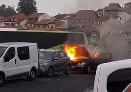 Susto en el parking del metro de Plentzia por el incendio de un coche