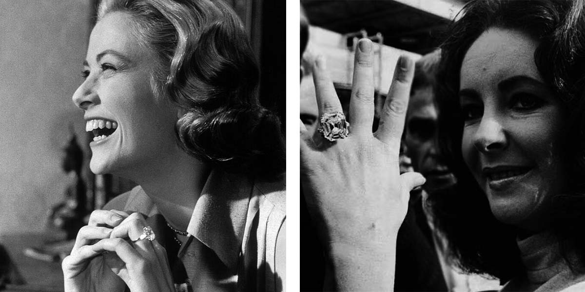 Grace Kelly y Elizabeth Taylor, con sus icónicas sortijas.