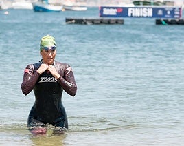 La nadadora galdakoztarra Andrea de la Hera, una de las mejores nadadoras de ultrafondo del país.