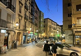 El inicio de la calle Iturribide en el Casco Viejo.