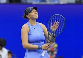 Anisimova sonríe en su partido de cuartos.