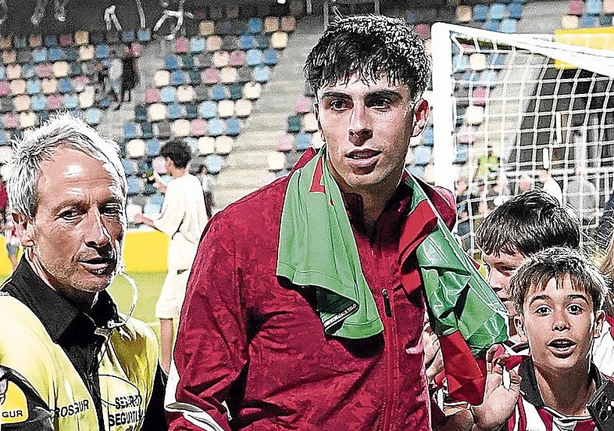 Rego, en el partido ante Osasuna en Lasesarre.