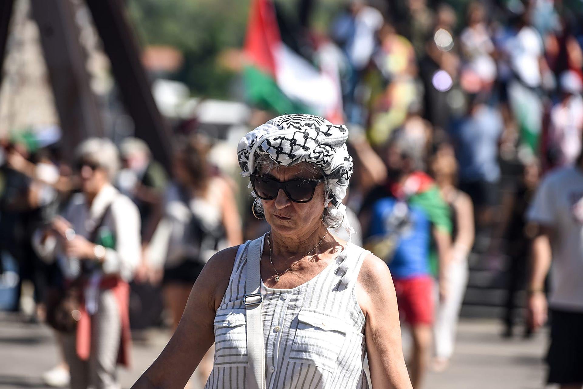 La protesta a favor de Palestina, en imágenes