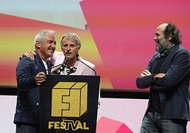 Jon Sistiaga, Jesús Calleja y Mikel Urmeneta.