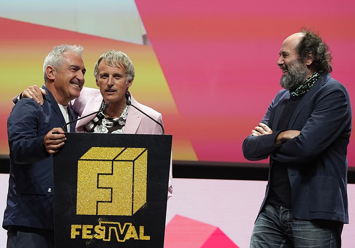Jon Sistiaga, Jesús Calleja y Mikel Urmeneta.