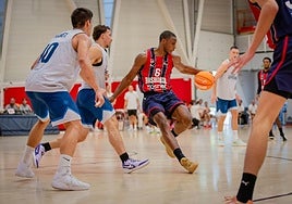 Diallo, en el partido de entrenamiento ante el Gipuzkoa Basket.