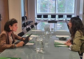 Imagen de la reunión mantenida en la sede de la Junta de Andalucía en Madrid entre las dos consejeras.