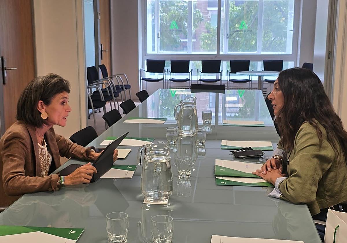 Imagen de la reunión mantenida en la sede de la Junta de Andalucía en Madrid entre las dos consejeras.