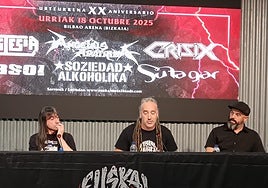 Mikel Kazalis músico de Anestesia, Xanes portavoz de Euskal Metalheads Kultur Elkarte y Sertx de Eraso!