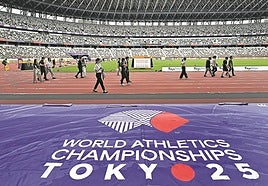 El Olímpico de Tokio, preparado para el Mundial de atletismo.