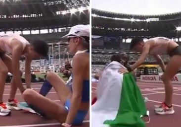 El bonito gesto de María Pérez con su amiga y rival Antonella Palmisano tras ganar el oro