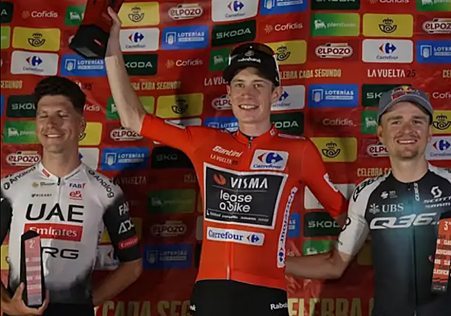 La foto del podio improvisado.