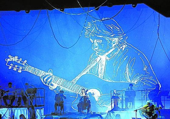 Un momento del concierto homenaje a Benito Lertxundi, ayer en el Muxikebarri.