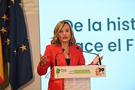 La ministra Pilar Alegría, durante un acto el pasado sábado.