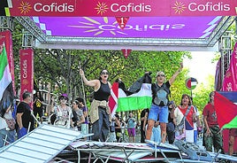 Protestas en Madrid a favor de Palestina durante el cierre de La Vuelta