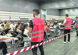 Imagen de un proceso de selección para la Ertzaintza realizado en el BEC de Barakaldo.
