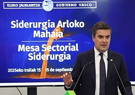 Jauregi asistió este lunes a la mesa sectorial con la siderurgia para estudiar cómo responder a los aranceles.