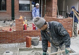 Una vivienda en construcción en Nanclares.