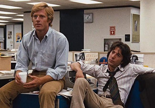 Robert Redford y Dustin Hoffman en 'Todos los hombres del presidente'.