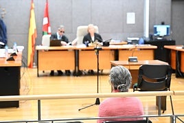 La acusada, de espaldas, durante una de las sesiones del juicio.