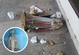 Imagen de la figura antes y depués de ser vandalizada. e. c.